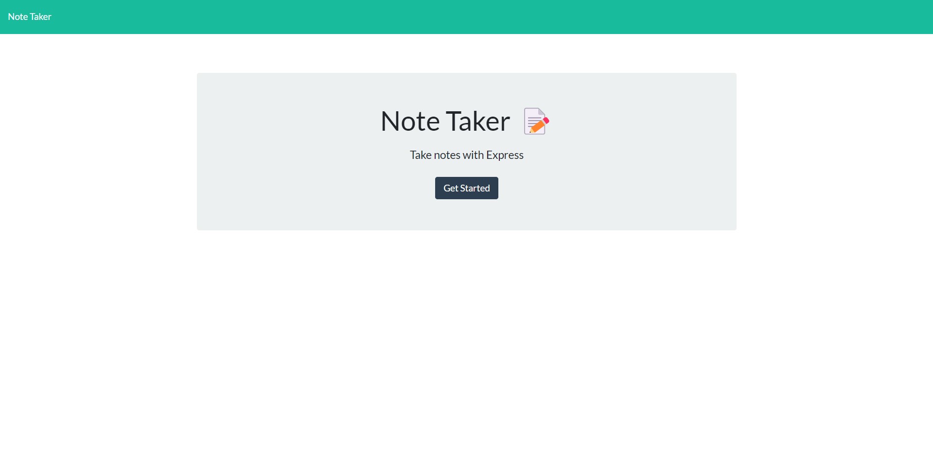 noteTaker Homepage