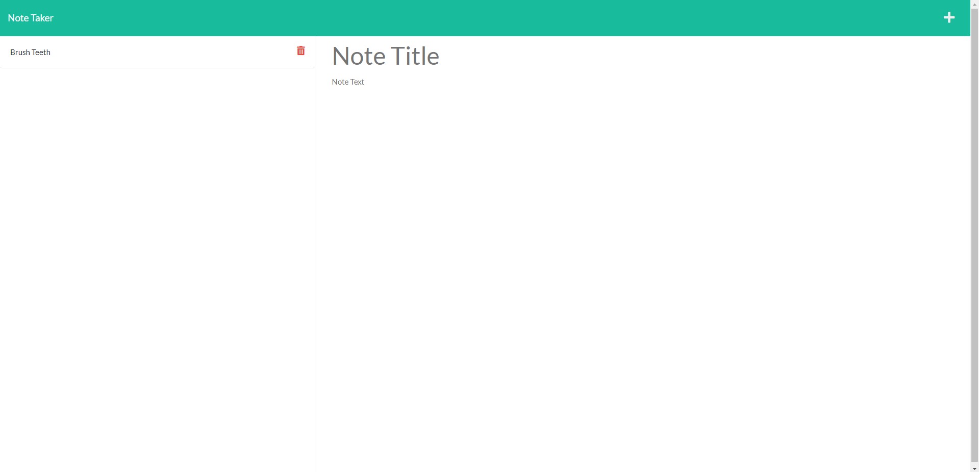 noteTaker Save Notes Page